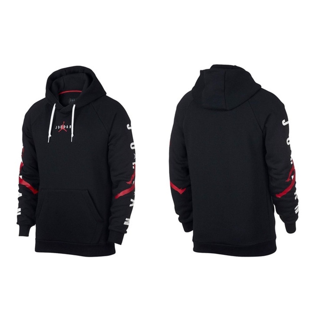 Air Jordan Mens Black Jumpman Hoodie Sweatshirt Size XL - Big Arm Logo